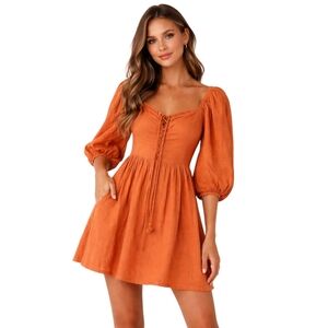 Jen's Pirate Booty Mini Dress in Orange S
